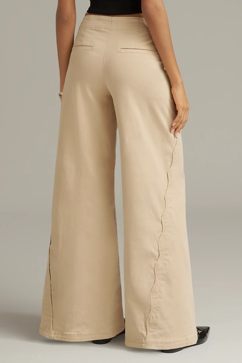 Maeve Scallop Wide-Leg Pants