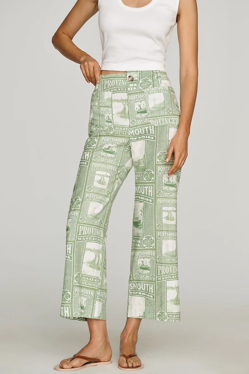 Maeve Colette Linen Blend High-Rise Wide-Leg Cropped Pants