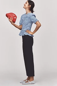 The Colette Scallop-Pocket Crop Wide-Leg Pants by Maeve