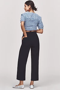 The Colette Scallop-Pocket Crop Wide-Leg Pants by Maeve