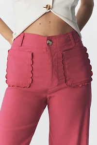 Colette Magic Fabric Scallop-Pocket Pants by Maeve