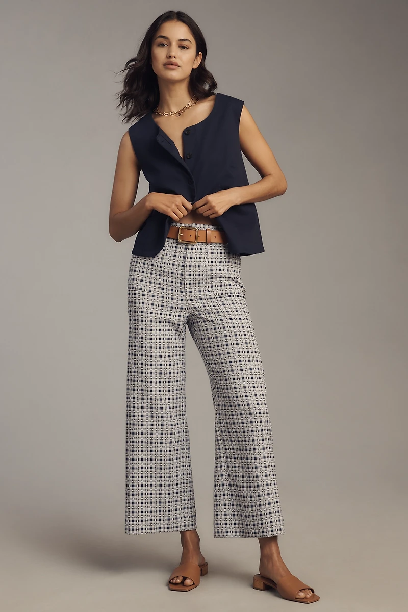 The Colette Dobby Jacquard Crop Wide-Leg Pants by Maeve