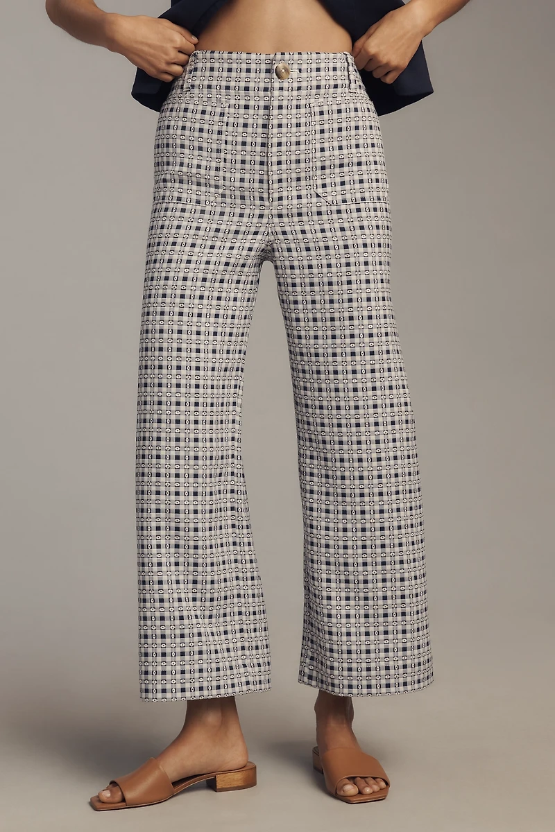 The Colette Dobby Jacquard Crop Wide-Leg Pants by Maeve