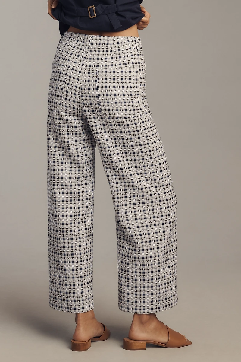 The Colette Dobby Jacquard Crop Wide-Leg Pants by Maeve