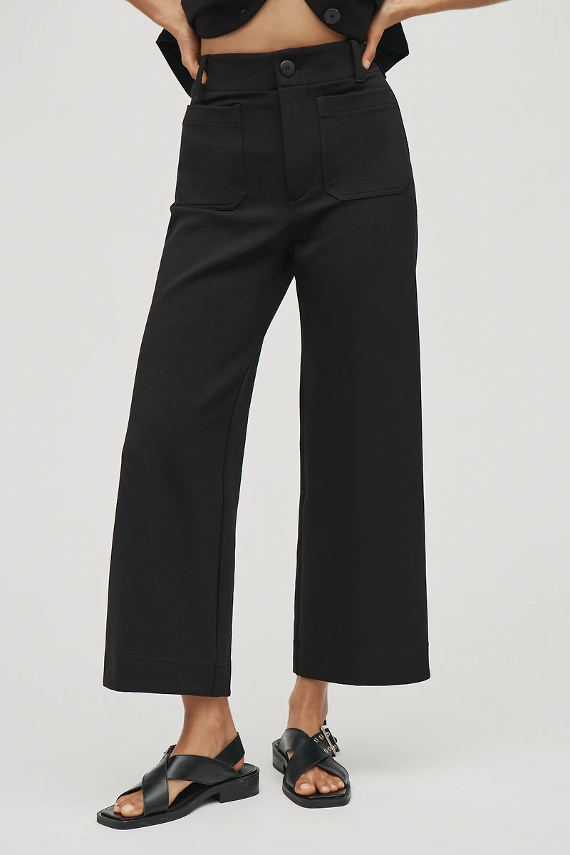 Colette Knit Crop Wide-Leg Pants by Maeve
