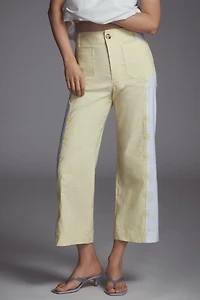 The Colette Embroidered Crop Wide-Leg Pants by Maeve