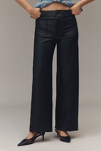 The Colette Faux-Leather Full-Length Wide-Leg Pants by Maeve