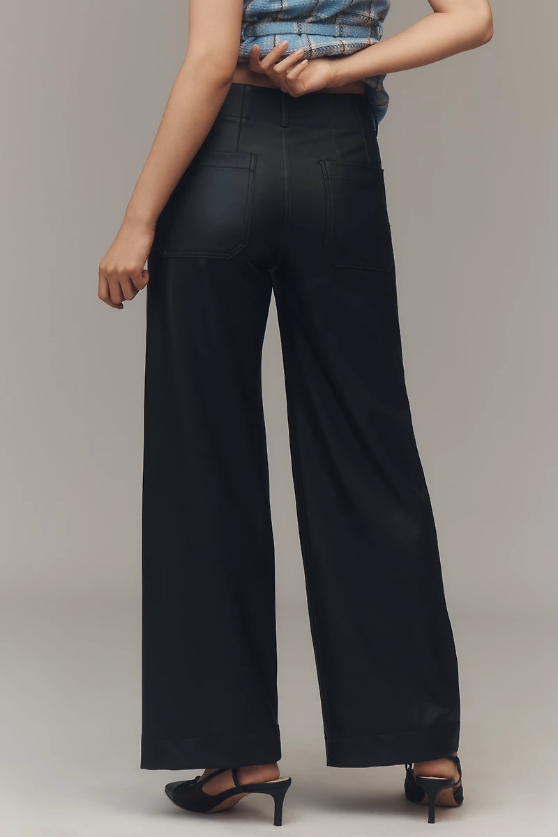 The Colette Faux-Leather Full-Length Wide-Leg Pants by Maeve