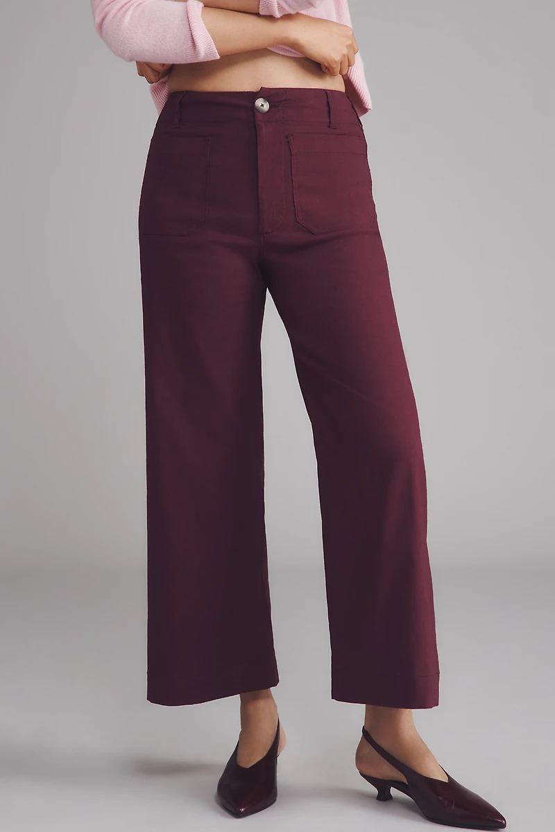The Colette Bow Pocket Crop Wide-Leg Pants by Maeve