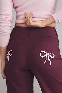 The Colette Bow Pocket Crop Wide-Leg Pants by Maeve