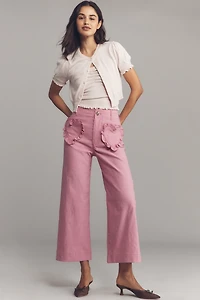 The Colette Heart Pocket Crop Wide-Leg Pants by Maeve