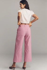 The Colette Heart Pocket Crop Wide-Leg Pants by Maeve