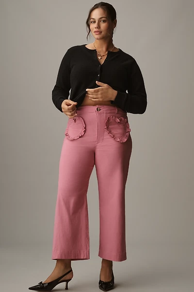 The Colette Heart Pocket Crop Wide-Leg Pants by Maeve