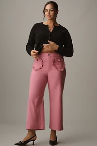 The Colette Heart Pocket Crop Wide-Leg Pants by Maeve