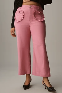 The Colette Heart Pocket Crop Wide-Leg Pants by Maeve