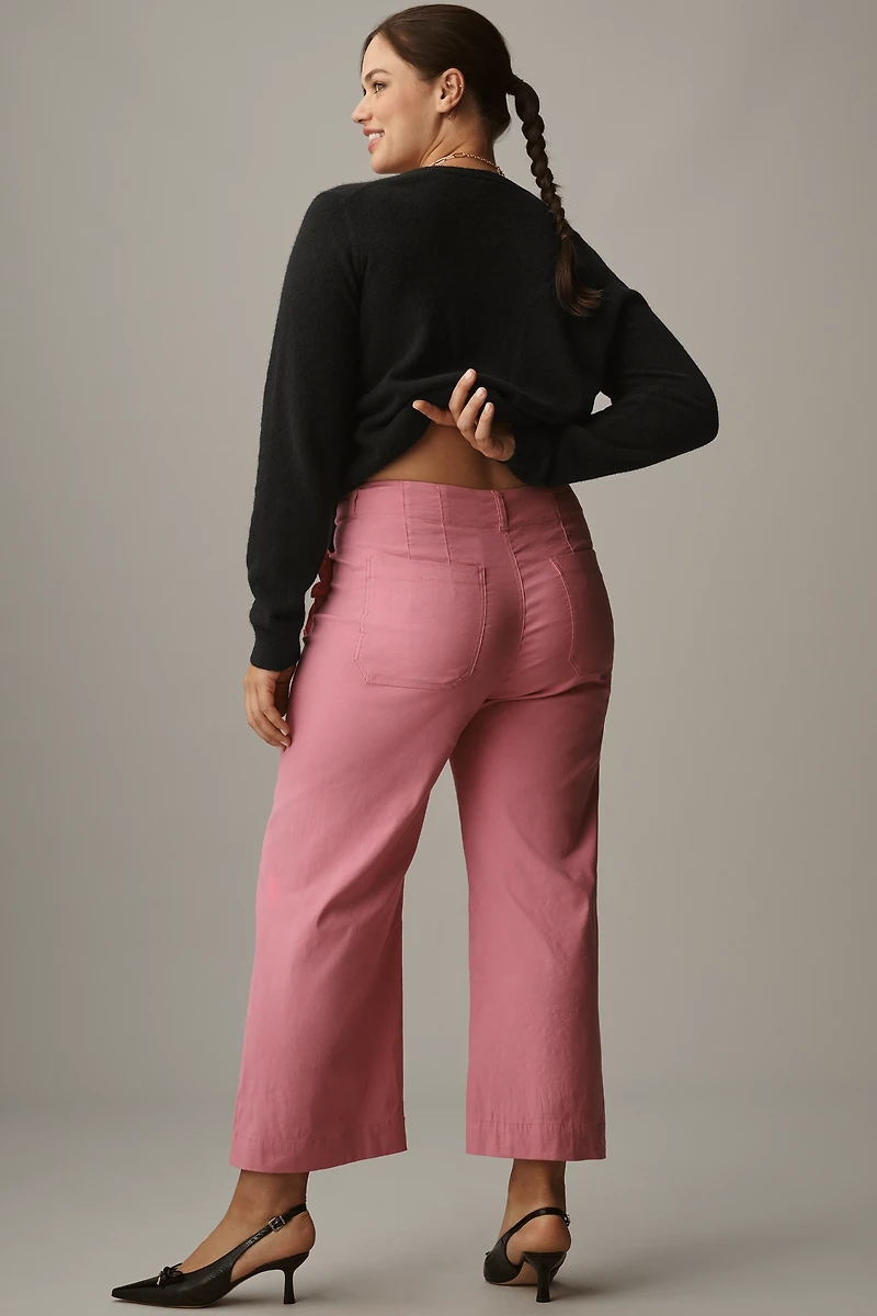 The Colette Heart Pocket Crop Wide-Leg Pants by Maeve