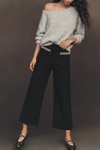 The Colette Crop Rhinestone Pocket Pants by Maeve