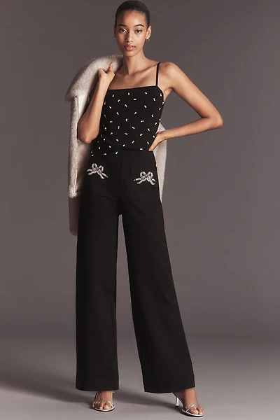 The Colette Full-Length Embroidered Pocket Pants by Maeve