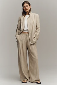 The Avery Linen Blend Stripe Twill Pants by Maeve