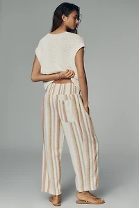 The Reese Smocked Pull-On Barrel Pants by Pilcro