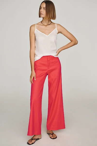 European Linen Stretch High Rise Trousers