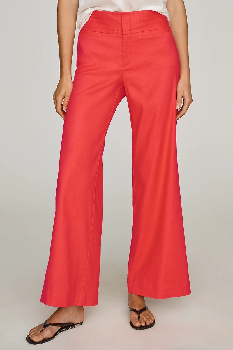 European Linen Stretch High Rise Trousers