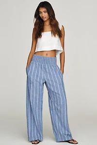 Reese Linen Blend Full Length Barrel Pants by Pilcro