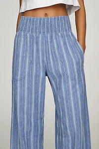 Reese Linen Blend Full Length Barrel Pants by Pilcro