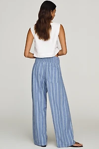 Reese Linen Blend Full Length Barrel Pants by Pilcro