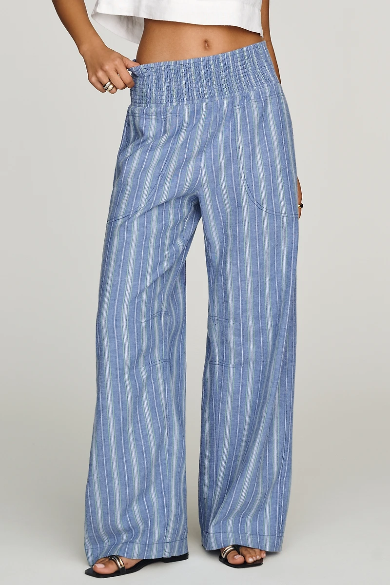 Reese Linen Blend Full Length Barrel Pants by Pilcro