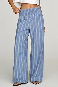 Reese Linen Blend Full Length Barrel Pants by Pilcro
