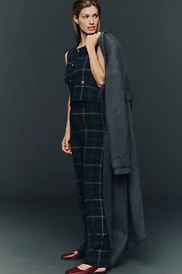 Saylor Tilden Knit Plaid High-Rise Pants