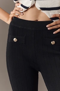 Endless Rose Shank Button Knit Flare Pants
