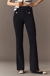 Endless Rose Shank Button Knit Flare Pants