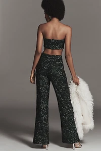 Endless Rose Sequin High-Rise Wide-Leg Pants