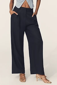 Lioness Petite La Quinta Linen Blend Pleated Pants