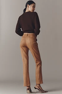 Lioness Bella Faux-Suede Low-Rise Straight-Leg Pants