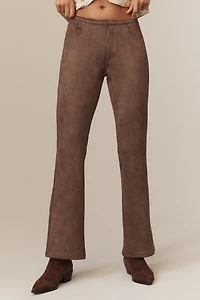 Lioness Charismatic Faux-Suede Low-Rise Flare Pants