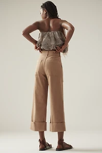 Pistola Maya High-Rise Cuffed Hem Wide-Leg Pants