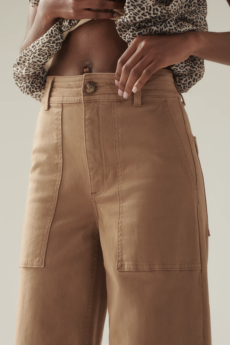 Pistola Maya High-Rise Cuffed Hem Wide-Leg Pants