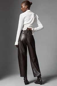 Pistola Eli Faux Leather High-Rise Barrel Pants