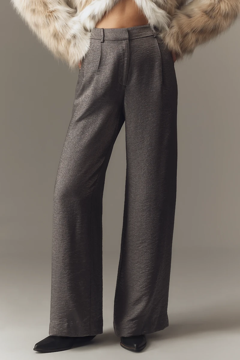 Maeve Shimmered Wide-Leg Trousers
