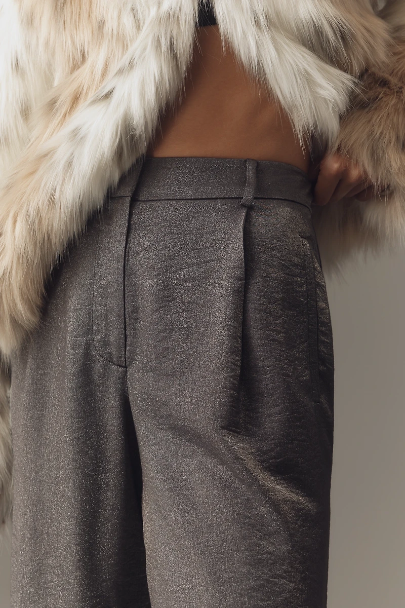 Maeve Shimmered Wide-Leg Trousers