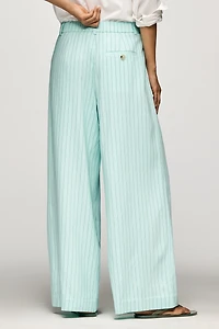 The Avery Pinstripe Wide-Leg Trousers by Maeve