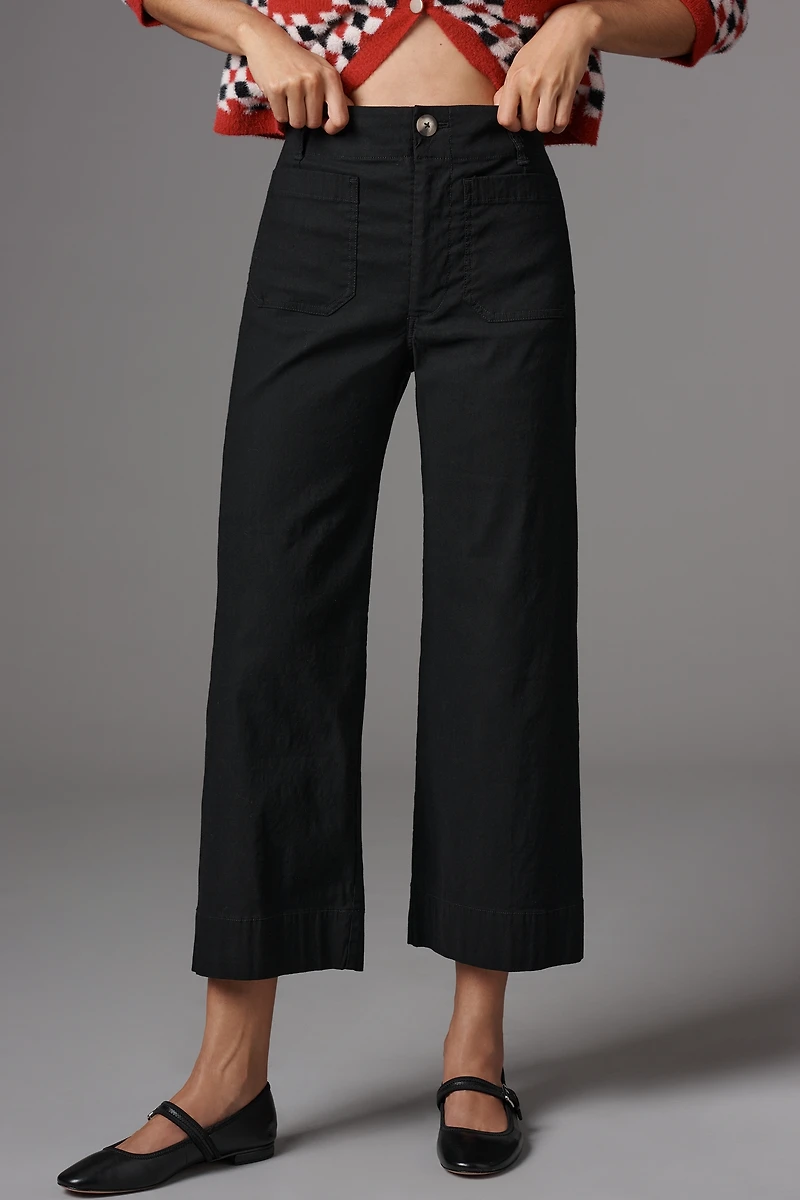 The Colette Crop Wide-Leg Pants by Maeve