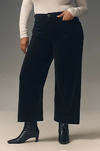 The Colette Velvet Crop Wide-Leg Pants by Maeve