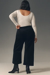 The Colette Velvet Crop Wide-Leg Pants by Maeve
