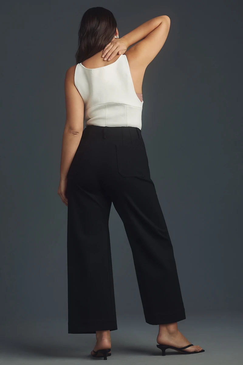The Colette Ponte Crop Wide-Leg Pants by Maeve