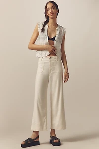 The Colette Linen Blend Crop Wide-Leg Pants by Maeve