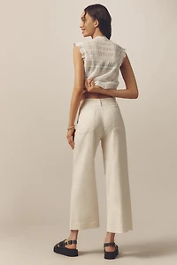 The Colette Linen Blend Crop Wide-Leg Pants by Maeve